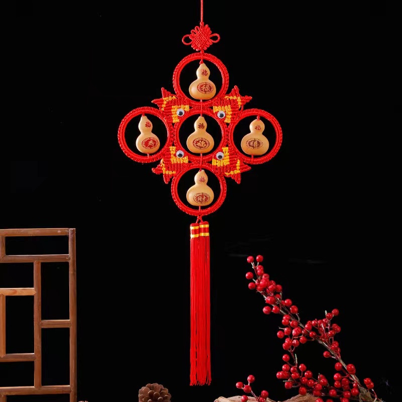 天然葫芦中国结挂件客厅搬家礼物乔迁新居礼品喜庆小葫芦新年装饰