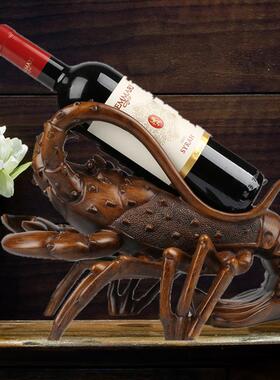 龙虾红酒0013架件摆创意厅家居餐饰客厅装吧台餐桌酒柜酒托工艺品