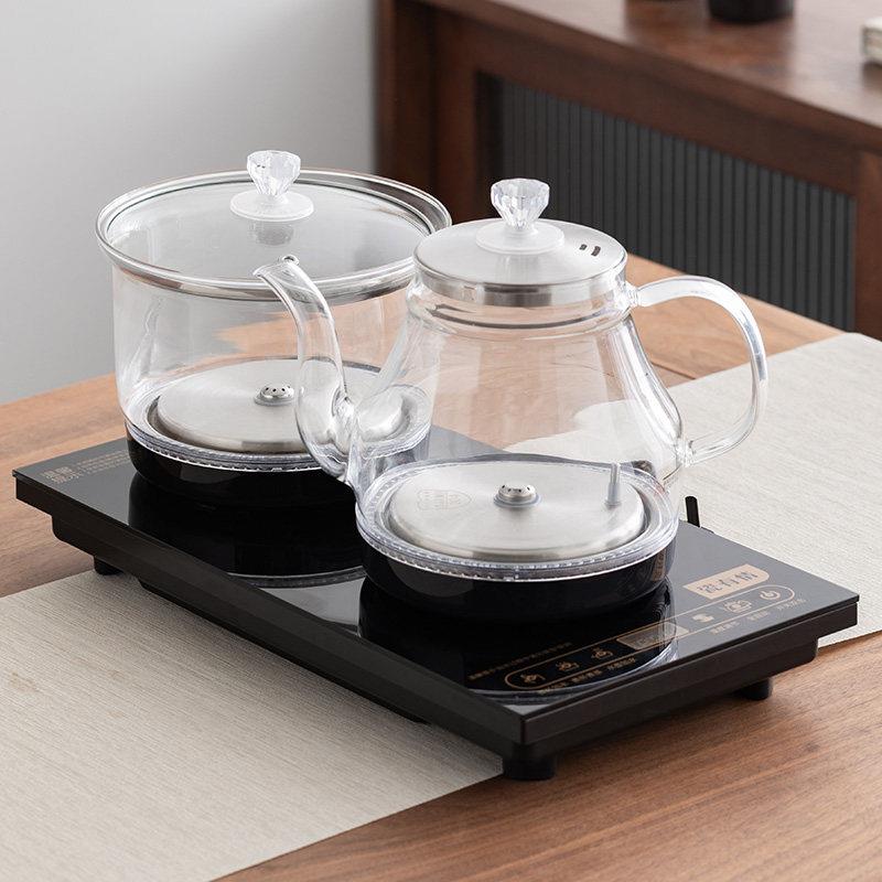 底部双上水带灯电热烧水壶抽水茶台All泡茶桌专用嵌入式煮茶炉