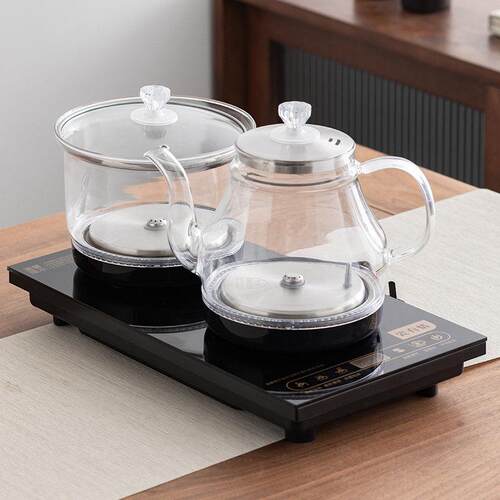 底部双上水带灯电热烧水壶抽水茶台All泡茶桌专用嵌入式煮茶炉