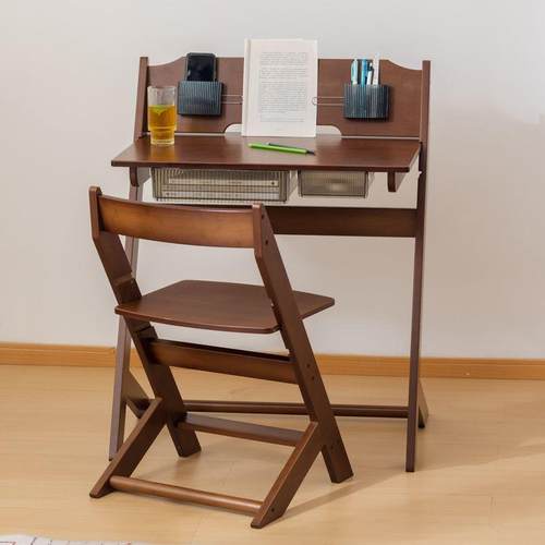 美式楠竹可升降书房儿童学习桌简约家用E0级办公好课桌学生