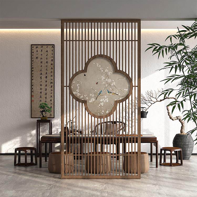 实木花格镂空新中式屏风隔断客厅家居玄关原木定制遮挡简约入户