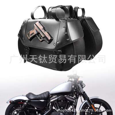 出厂价高品质PU皮革硬质马鞍袋工具马鞍袋适合哈雷跑车软帆Dyna摩