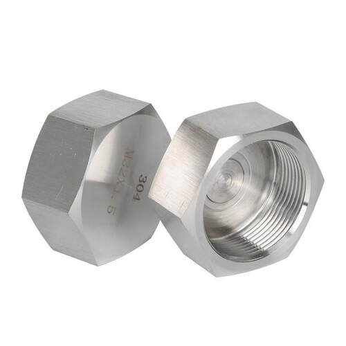 304不锈钢外六角高压内丝堵帽管帽英制4分6分公制M20*1.5/NPT管堵