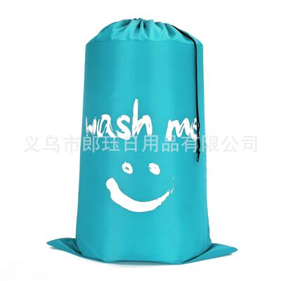 跨境现货洗衣袋 laundry bag 收纳袋 牛津袋 笑脸 抽绳袋 跨境