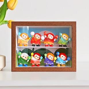 宏特维YOYO右右酱外头系列盲盒收纳盒手办展示架防尘玻璃相框展示柜摆件饰品