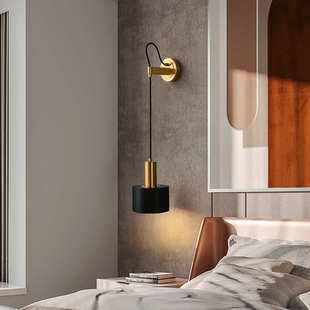 北欧卧室床头壁灯轻奢现代简约创意客电视厅背景墙led设计感灯具
