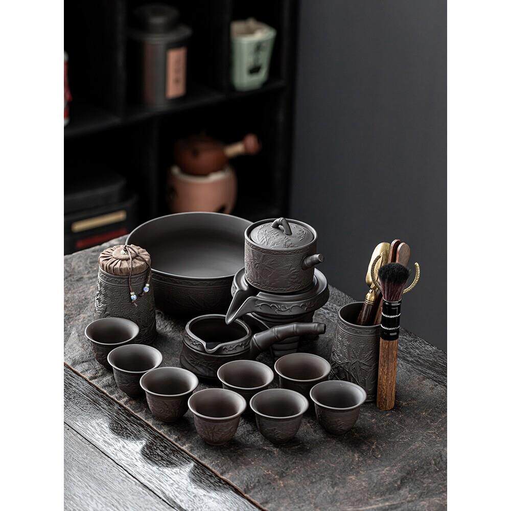 景德镇紫砂功夫茶套装高端懒石墨自动茶具套装家用冲泡茶壶中国风