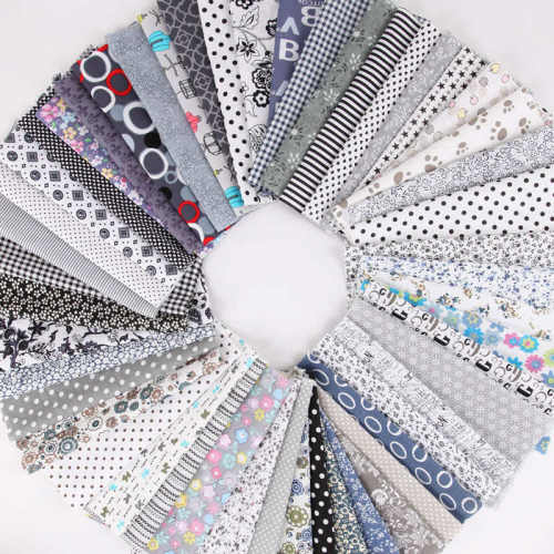 北欧风格 DIY手工布料布组纯棉灰色系平纹 25*25cm小布头小碎花布