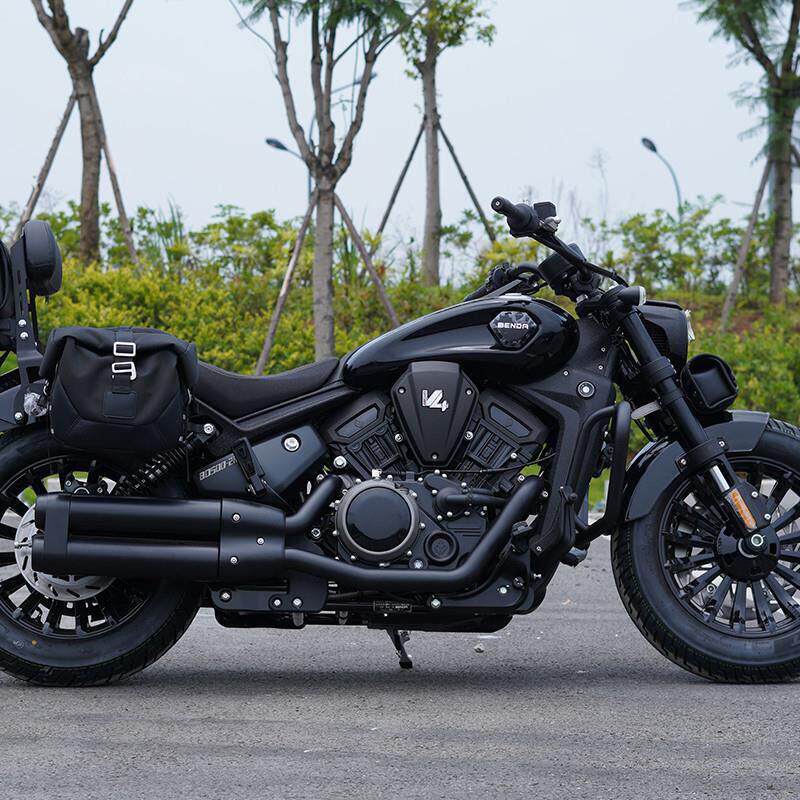 适用奔达黑旗500帆布边包复古改装摩托车皮质边箱靠背 护杠保险杠