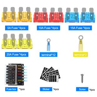 新款12出路汽车保险丝盒短路提示LELKMD带指示灯一进11200A大电流
