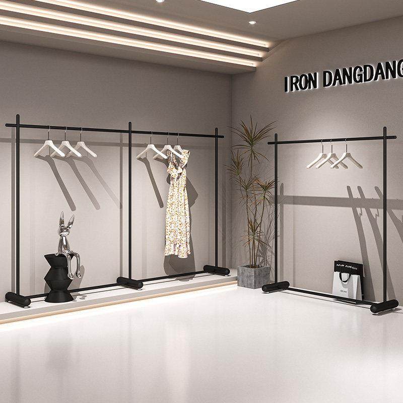 落地衣架服装店专用简约铁艺黑色落地货架衣服陈列架女装店展示架,商业/办公家具,服装展示架,淘宝优惠券,粉丝福利购,淘宝优惠卷