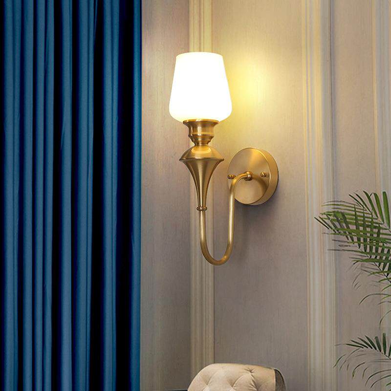 全铜法式复古简欧客厅背景墙卧室床头网红灯壁灯简约美式轻奢壁灯