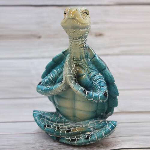 跨境瑜伽打坐冥想海龟乌龟动物雕像摆件家居花园装饰Yoga Turtle