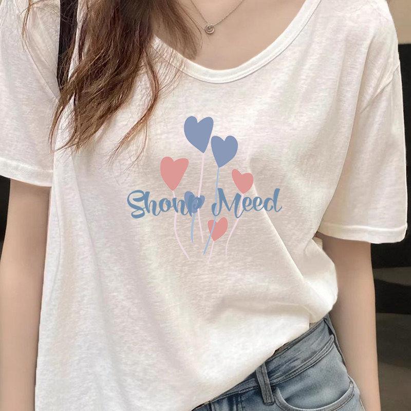 欧洲站竹节棉短袖T恤女2026新款夏季薄款白色宽松V领体恤冰丝上衣