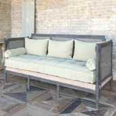 美小式 04花三人发户型轻奢复古做藤艺旧沙沙发客厅 乡村实木雕92