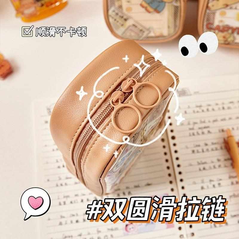 豚门卡皮巴拉笔袋透明大容量学生创意简约ins日系多层多功能笔袋