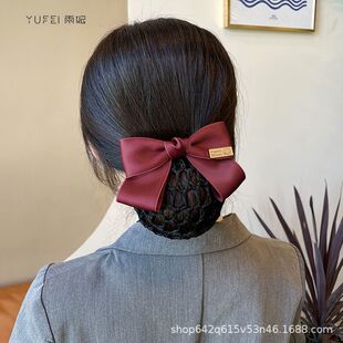 职业头花女护士发网空姐盘发带网兜发夹服务员工作珍珠2024年新款