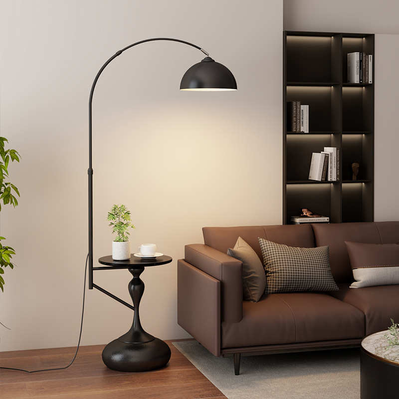 高级感轻奢落地灯氛围装饰客厅边几沙发钓鱼灯卧室置物一体立式灯