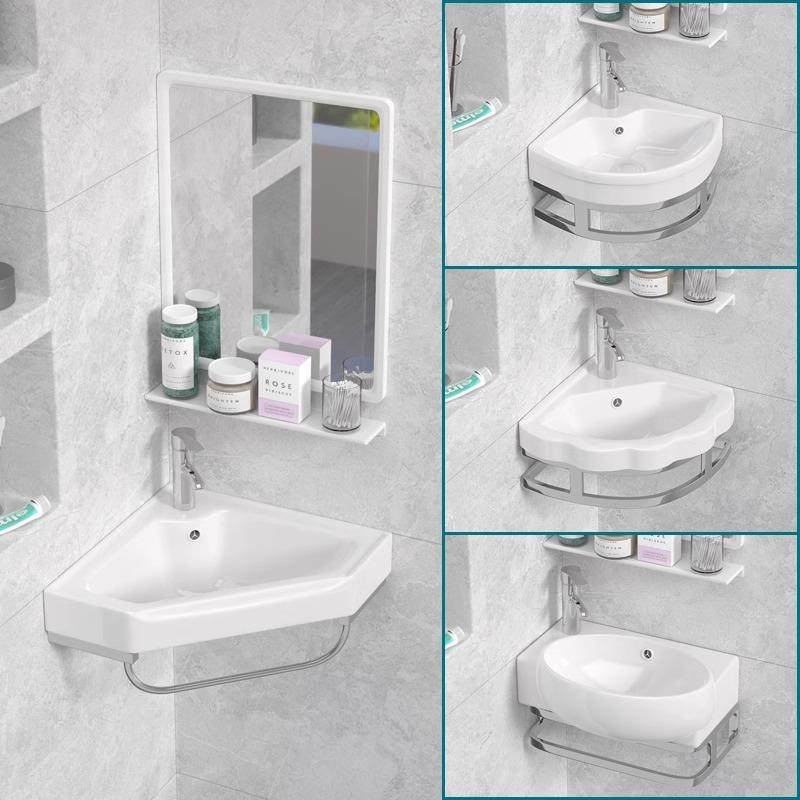 小尺寸三角盆洗手盆洗脸盆转角迷你洗脸池卫生间陶瓷洗漱台小户型