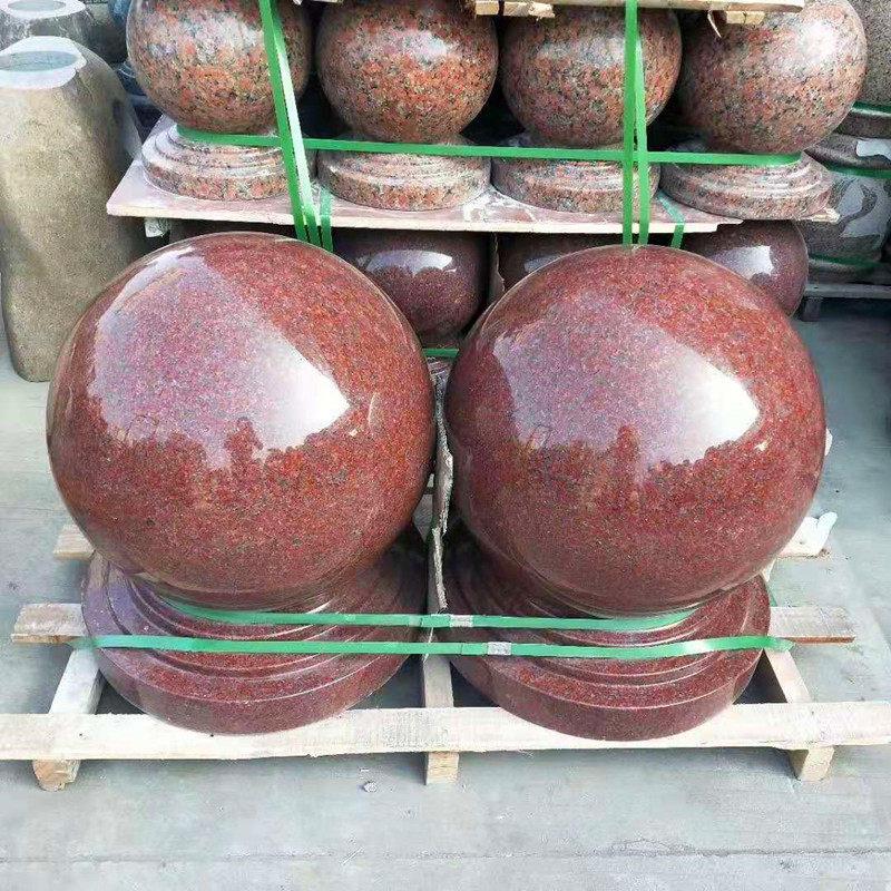 石雕石球圆球门柱风水球围墙柱头球墩花岗岩大理石材路障球挡车球