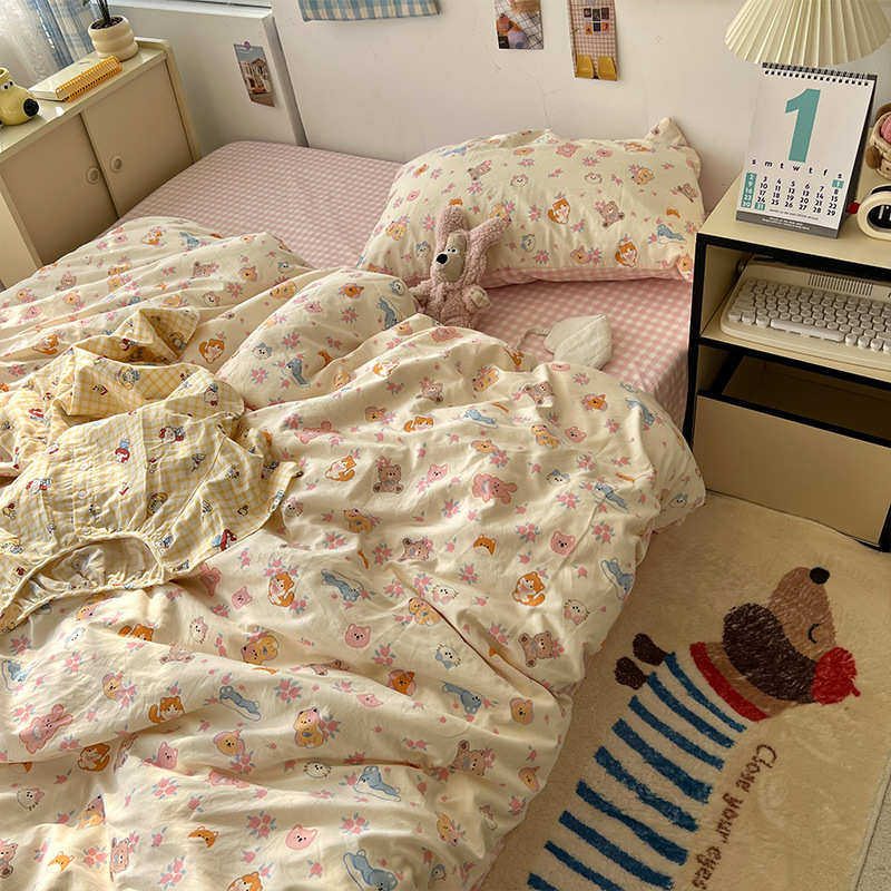 笠水洗床上用品床单件套被套床三件套棉学生宿舍4四单人被罩,床上用品,床品套件/四件套/多件套,淘宝优惠券,粉丝福利购,淘宝优惠卷