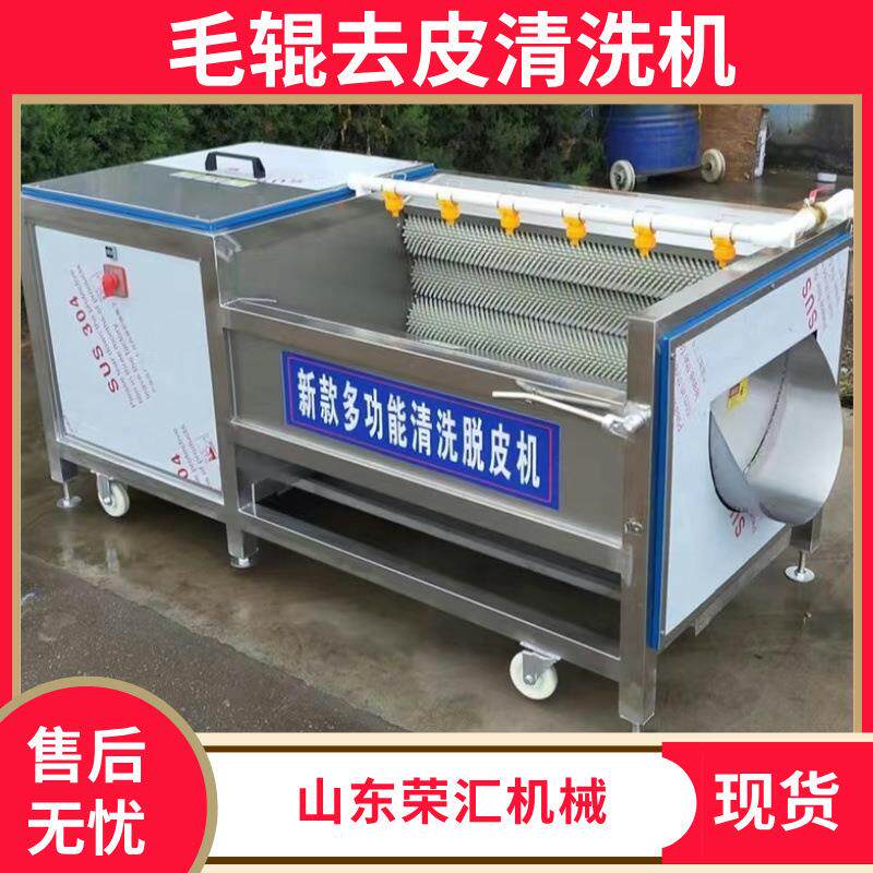 荣汇厂家毛辊清洗机 土豆药材高压喷淋去皮去泥清洗机 带鱼去鳞机