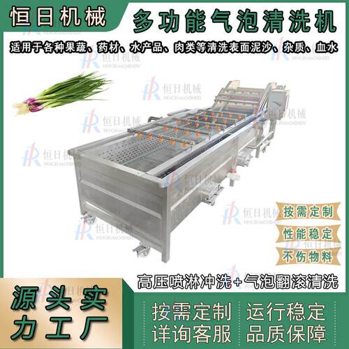 芹菜小葱气泡清洗机韭菜菠菜喷淋清洗机器叶菜类气泡清洗加工设备