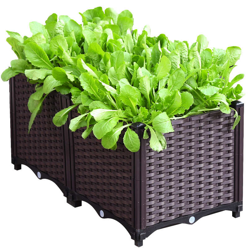 阳台蔬菜种植花箱户外种菜专用箱楼顶长方形特大号塑料花盆栽室外