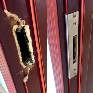 卧室门框锁槽损坏锁孔挡片加长包边专用修复锁扣板门锁导向片木门