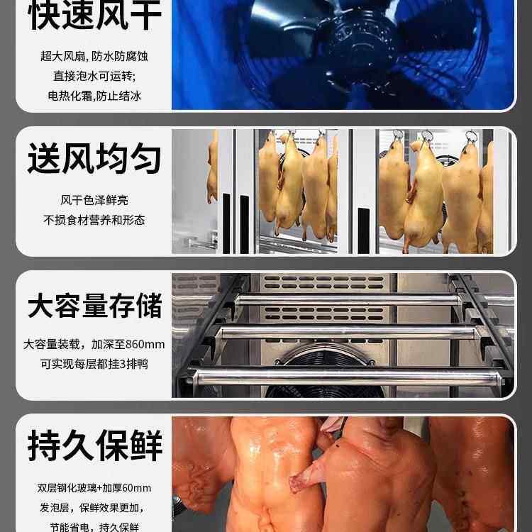 智能干乳714晾鸭柜烧腊烧鹅鸭胚风冷鲜商用挂鸽烤保鸭风风干柜