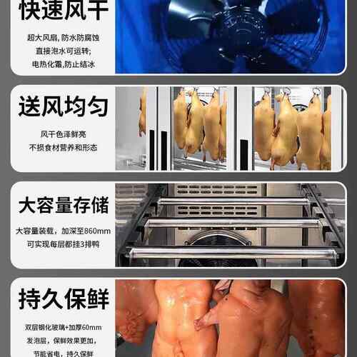 智能干乳714晾鸭柜烧腊烧鹅鸭胚风冷鲜商用挂鸽烤保鸭风风干柜