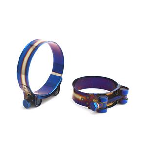 汽车摩托车304不锈钢烤蓝强力卡箍通用进气/排气管固定锁紧夹子卡