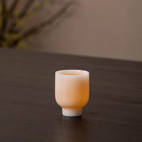 冰种璞玉羊脂玉茶杯白瓷可品茗杯