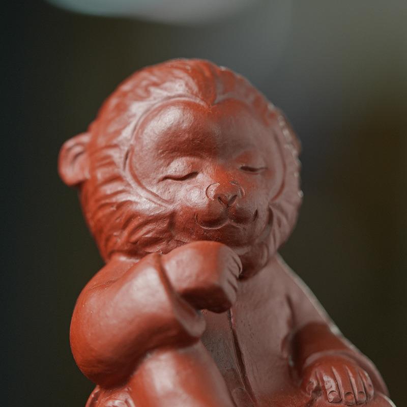 赵永辉小猴子品茶禅意茶宠摆件精品宜兴紫砂可养手工小茶玩装饰品