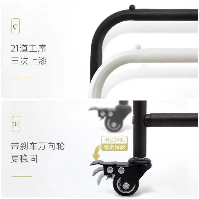 带轮子多能移动架014家用功衣服收纳置物架衣推车购物篮挂衣架可