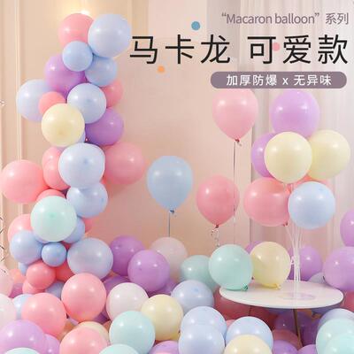 气球儿童无毒无味网红马卡龙生日装饰场景粉色彩色系周岁派对汽球