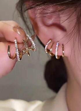 Earing Claw Ear Hook Clip Earrings for Women Four-Prong Sett