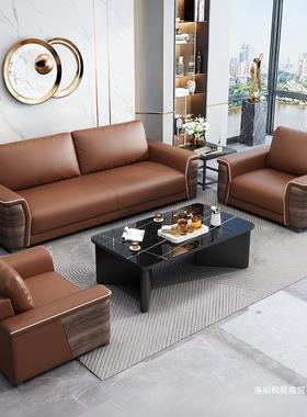 新三人公沙发现代简约店客接会待办公室商务款休闲区茶办无品牌/