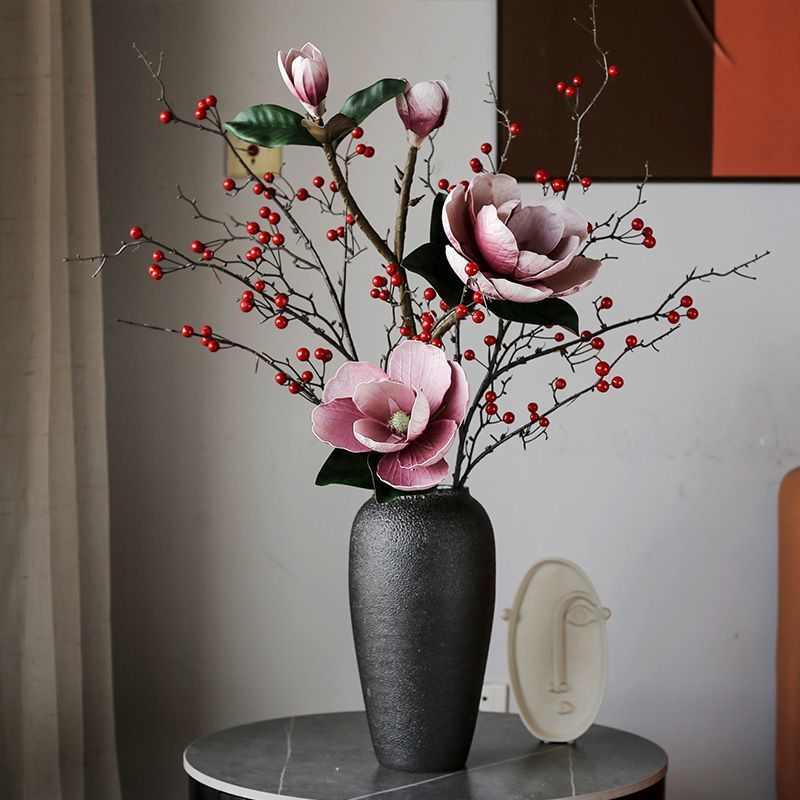 假花仿真花高档2023新款客厅新居布置装饰客厅摆件花玉兰入宅搬家