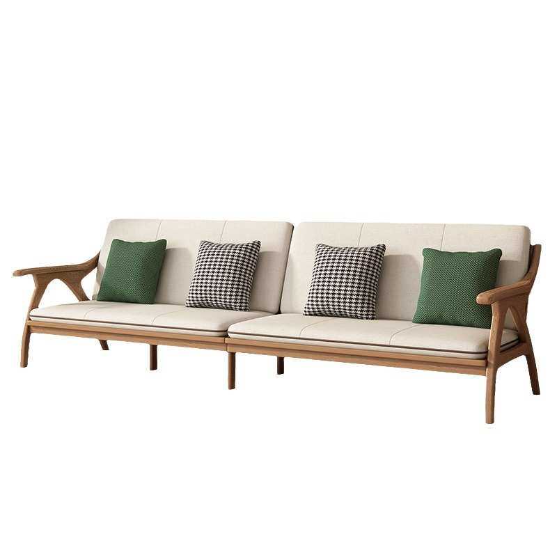 北欧实木沙发日式小户型三人位实木客厅白蜡木家具冬夏两用沙发