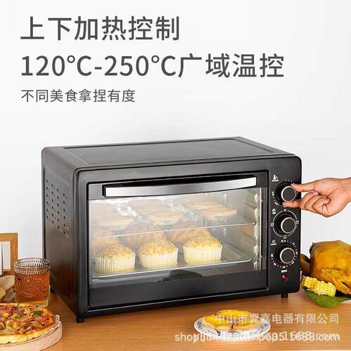 新款直销oven出口大容量电烤箱独立控温家用烤箱烤微波炉炸锅可视