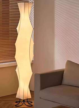 简约现代客厅落地灯设计师创意卧室书房白色氛围感LED蚕丝落地灯