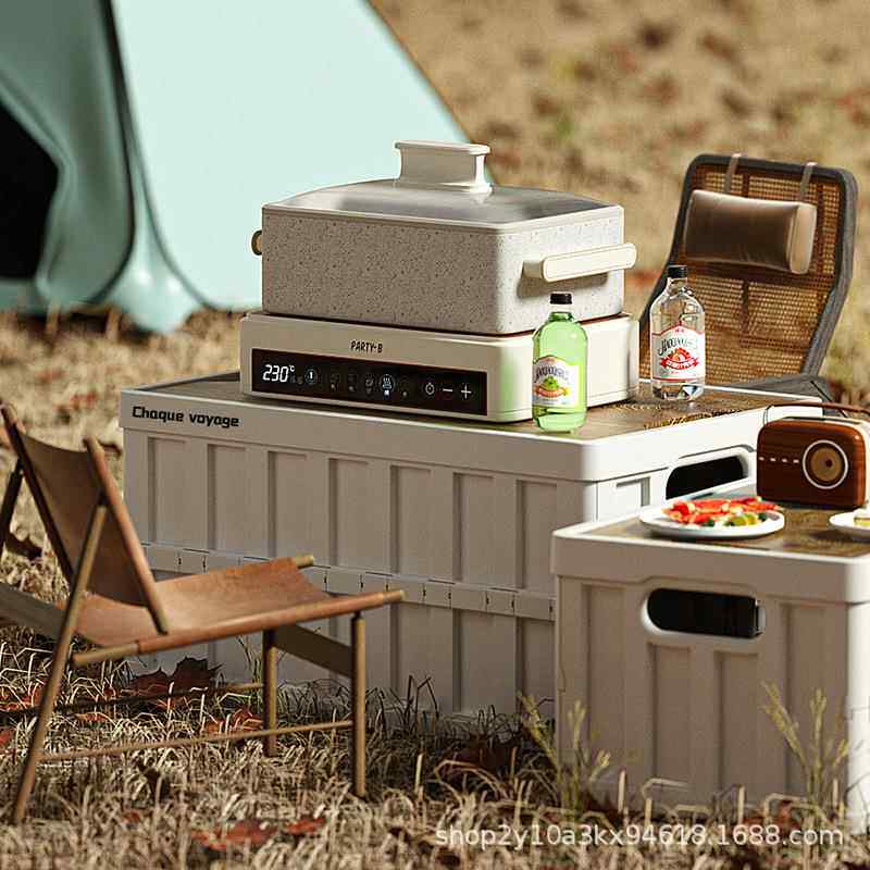 厂家直销户外露营折叠收纳箱免安装摆摊收纳车载杂物整理箱加厚