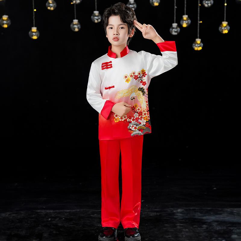 正品中国歌中小学大合唱红歌唱表演服儿童合演风出服合唱团礼服诗