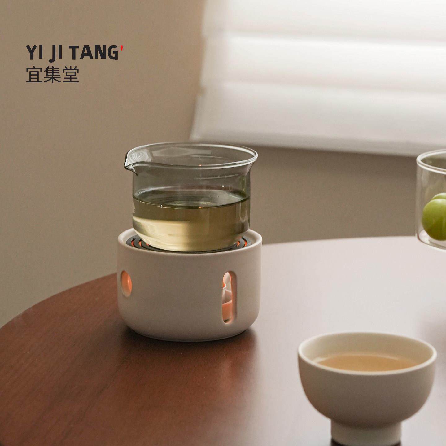 新中式公道杯玻璃三件套高级温茶炉保温高颜值分茶器分茶杯