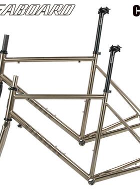 TSUNAMI海啸CR01公路自行车车架超轻珞钼钢拉丝银色配碳前叉座管