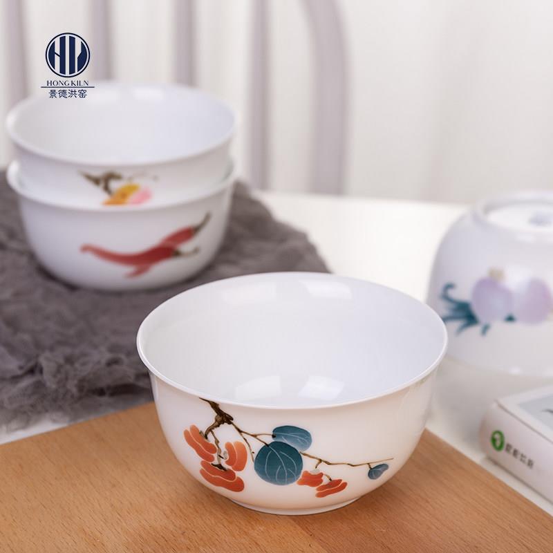 【钟鸣鼎食】洪窑手绘金钟碗 景德镇釉下彩个性创意蒸菜碗副食品