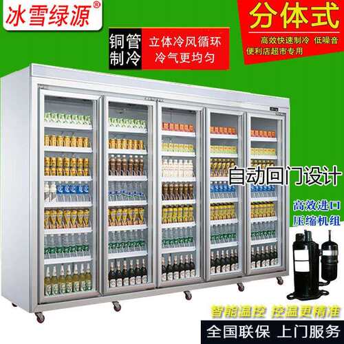冰雪五门饮料柜冰箱立式商用冷藏展示柜冷柜便利店超市冰柜保鲜柜
