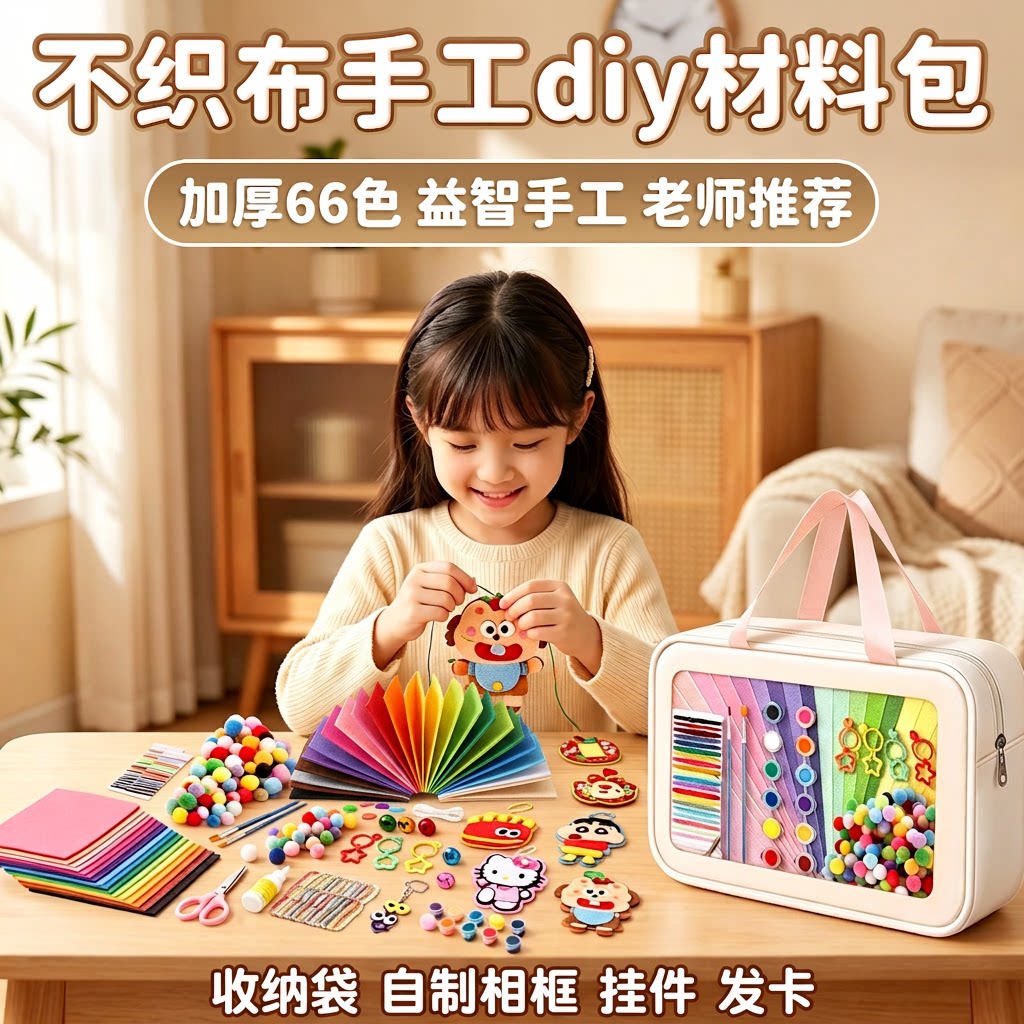 不织布手工diy材料包收纳袋66色